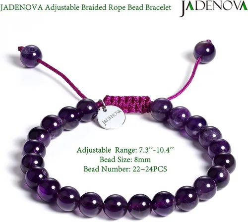Vista 3 de JADENOVA - Brazalete de piedras de yoga para parejas Amatista