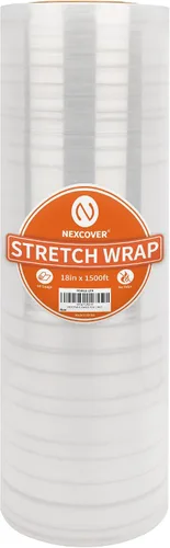 Vista 23 de NEXCOVER Envoltura Elástica de 18 Pulgadas - 1200 Pies Calibre 60, 1 Rollo de Película Elástica Autoadhesiva de Plástico Transparente