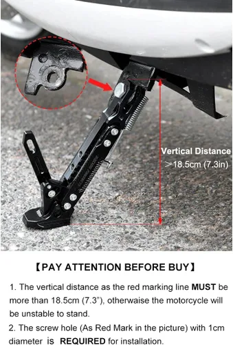 Vista 3 de CNC motocicleta lateral ajustable estacionamiento pie soporte aleación aluminio moto lados Kickstand para scooter eléctrico Dit Pit Bike