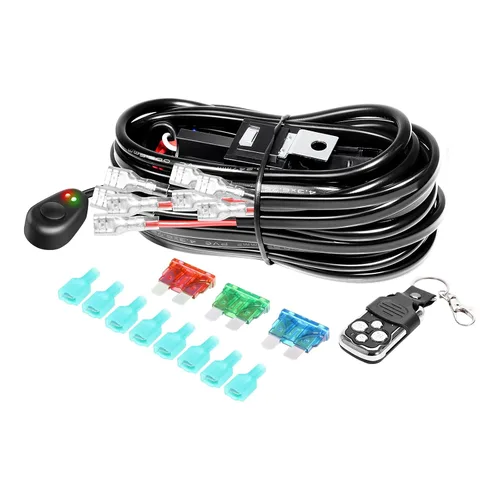 Vista 8 de RIGIDON Kit de mazo de cables de barra de luz LED, interruptor basculante de 12 V, 18 AWG, relé de alimentación, cable automotriz para barra de luz