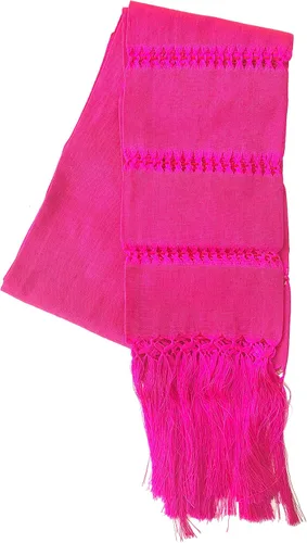 Vista 10 de Mexican Handmade Fiesta Rebozo Shawl XLarge Negro