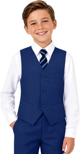 Vista 6 de Trajes para niños para portador de anillos de boda formal, traje de beige (4 piezas)