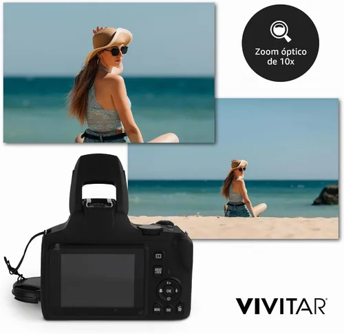 Vista 3 de Cámara digital 4K con 64 MP, zoom óptico 70x, pantalla LCD de 3.0 pulgadas, flash LED, enfoque automático, modo macro, grabación de video 4K