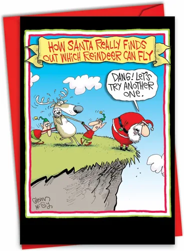Vista 8 de NobleWorks Divertida tarjeta de felicitación de Navidad con sobre de 5 x 7 pulgadas (1 tarjeta) Feliz Navidad, días libres de accidentes, C8741XSG