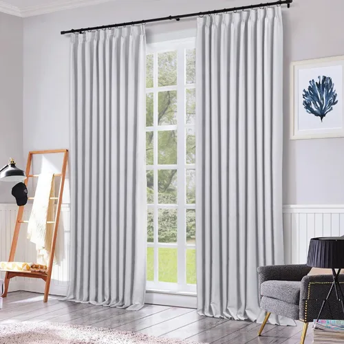 Vista 10 de ChadMade Cortina opaca plisada pesada de 45 pulgadas de largo, 27 pulgadas de ancho x 45 pulgadas de largo, para ventanas pequeñas, color beige