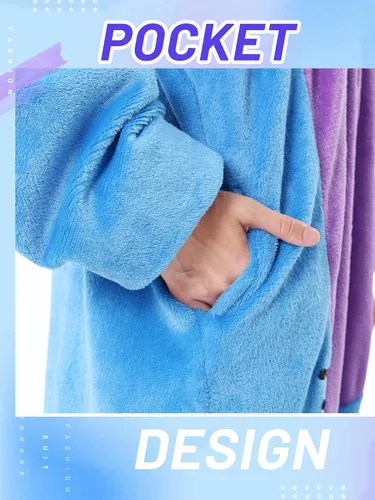 Vista 6 de QSTYLE Disfraz de animal para adultos, disfraz de Halloween, traje de cosplay de una pieza para mujeres y hombres