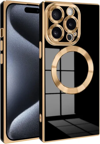 Vista 17 de Funda magnética para iPhone 15 compatible con Magsafe, TPU suave plateado a prueba de rayones con lente totalmente cubierta compatible con carga