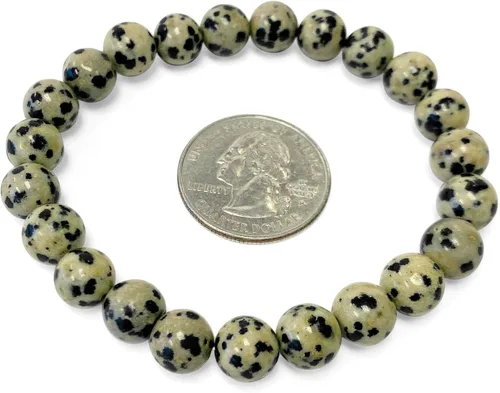 Vista 82 de Gem Avenue Handmade Round Bead Stretch Bracelet Unisex Natural Stone Beaded Jewelry for Men & Women, Elastic Wristband for Daily Wear