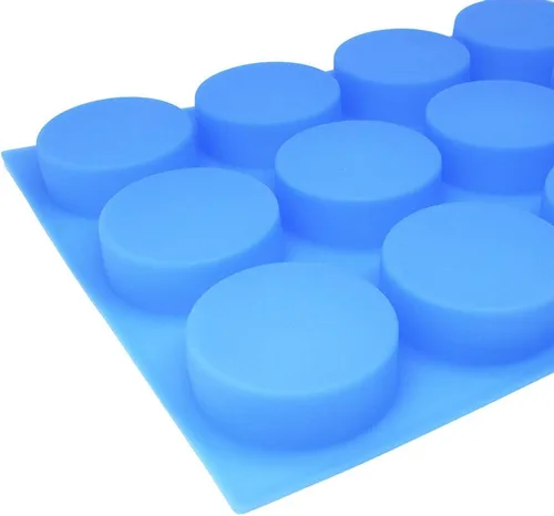 Vista 4 de X-Haibei Círculo redondo grande redondo básico jabón loción barra silicona molde diámetro 3 pulgadas 3 oz por célula
