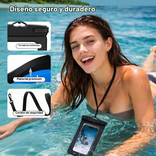 Vista 4 de HEYSONG Bolsa grande impermeable para teléfono, paquete de 2