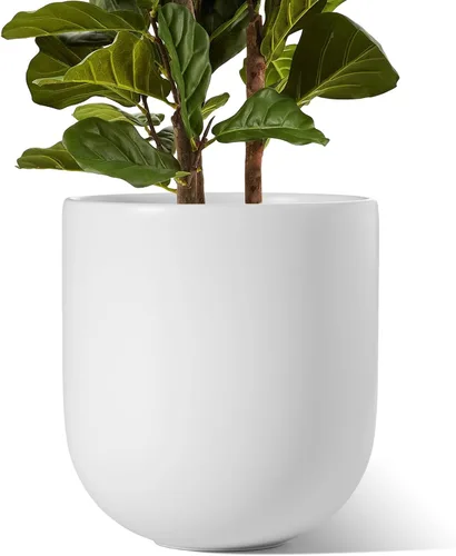 Vista 16 de LE TAUCI Maceta para plantas de 10 pulgadas, macetas de cerámica para plantas con orificio de drenaje y tapón de goma, macetas para plantas
