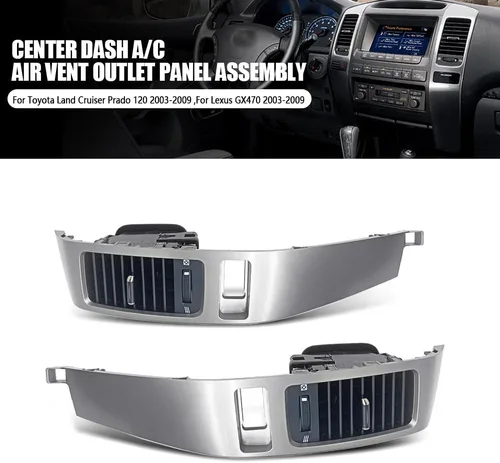 Vista 3 de Embellecedor de ventilación con marco de inserción para Toyota Prado Land Cruiser Lexus GX470 2003-2009, panel de salida de ventilación