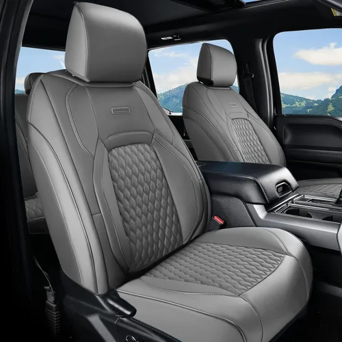 Vista 37 de Coverado Juego completo de fundas de asiento de ajuste personalizado para Chevy Silverado/GMC Sierra 2014-2018 1500, 2015-2019 2500HD 3500HD Negro