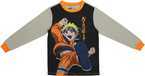 Vista 2 de Bioworld Conjunto de ropa de dormir Naruto de 2 piezas con camisa de manga larga y pantalones para dormir