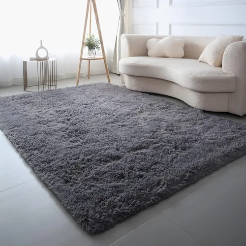 Vista 46 de Alfombra redonda beige para dormitorio: alfombra suave y esponjosa de 4 x 4 pies para sala de estar, alfombra redonda de felpa peluda