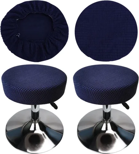 Vista 14 de Funda de taburete redonda de 12 a 16 pulgadas, fundas de asiento redondas para taburetes de bar, tela de lujo elástica, lavable de jacquard a prueba