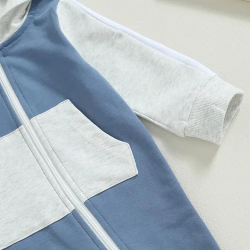 Vista 4 de Traje de bebé recién nacido, ropa de otoño e invierno, sudadera con capucha, enterizo para sudar, mameluco
