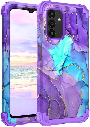 Vista 16 de Hocase Funda para Galaxy A37 5G, protección resistente a prueba de golpes, parachoques de goma de silicona suave+funda protectora híbrida