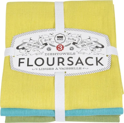Vista 7 de Now Designs floursack – paños de cocina, set de tres, azul/blanco real