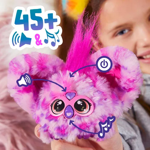 Vista 8 de Furby Furblets Hip-Bop Mini Friend, más de 45 sonidos, música hip hop y frases furbish, juguetes de peluche electrónicos, rosa y morado, regalos