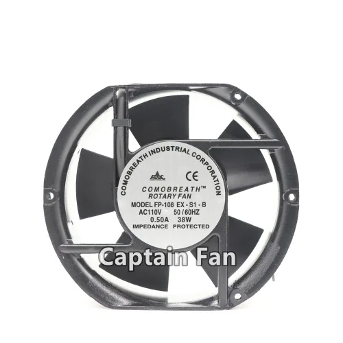 Vista 2 de Commonwealth FP-108EX-S1-B - Ventilador de carcasa de 5.906 x 5.906 in, 38 W, 3100 RPM, CA 110 V, compatible con escritorio