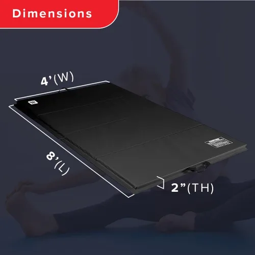 Vista 6 de We Sell Mats - Tapete personal de 4 pies x 8 pies x 2 pulgadas para fitness y ejercicio en casa, liviano y plegable para transportar – Tapete