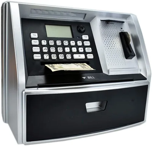 Vista 8 de Toy Talking ATM Bank ATM Machine Ahorro Hucha para niños con puertos USB extendidos para accesorios (Fan Cool)