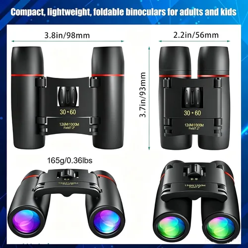 Vista 5 de Prismáticos para adultos de 8 x 21 pulgadas, mini binocular compacto de bolsillo pequeño para observación de aves, conciertos, teatro, ópera
