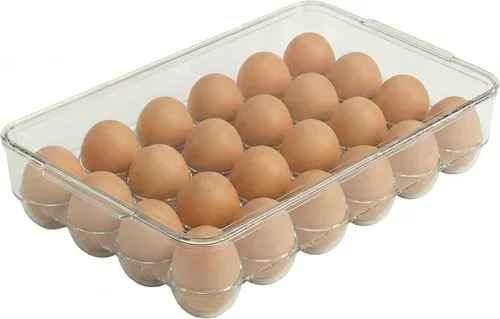 Vista 8 de Soporte para 12 huevos para refrigerador, recipiente transparente para nevera, cocina