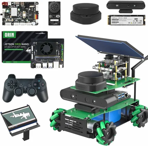 Vista 17 de Yahboom Robot AI Python Programa ROS2 Robot con RPi 5 8GB Powered Robot Educativo AI Módulo de voz Mapeo Navegación 360° Movimiento