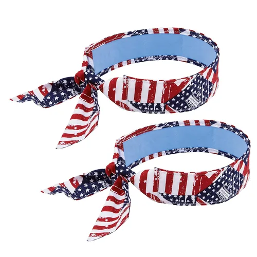 Vista 10 de Ergodyne Chill Its 6700CT - Bandana de enfriamiento, forrada con material PVA evaporativo para un alivio de enfriamiento rápido, lazo para un ajuste