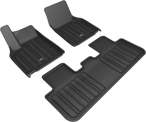 Vista 10 de 3D MAXpider Tapete elegante de ajuste personalizado (negro) compatible con Tesla Model Y 5-Seat 2020 - Juego completo