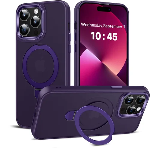 Vista 13 de LeYi Funda para iPhone 11 para MagSafe con soporte magnético, color negro