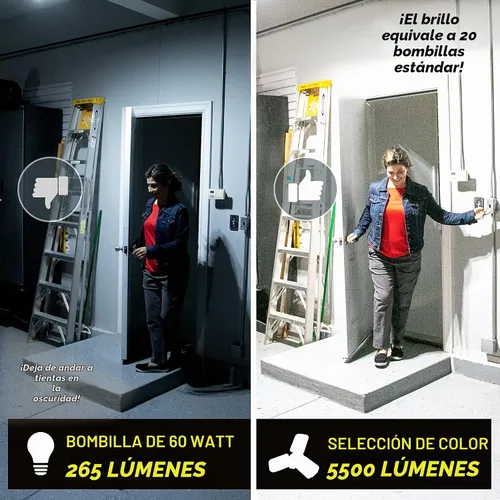 Vista 4 de Bell+Howell Triburst - Luz LED de garaje seleccionada, 5500 lúmenes, 3000 K, 4500 K, 5500 K, luces LED de techo para garaje, luces LED brillantes