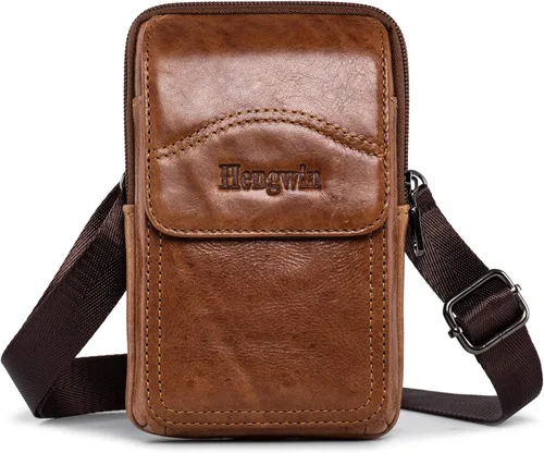 Vista 7 de Funda de cuero genuino para teléfono compatible con iPhone 16 Pro Max 15 Pro Max 14 Pro Max 13 Pro Max Samsung Galaxy S25 Ultra S24 Ultra Bolsa