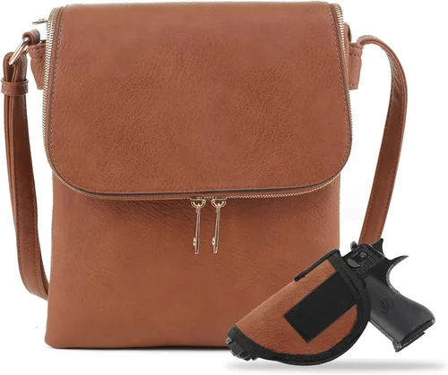 Vista 8 de JESSIE & JAMES Bolso cruzado con bolsillo oculto Cheyanne con cerradura y llave Negro