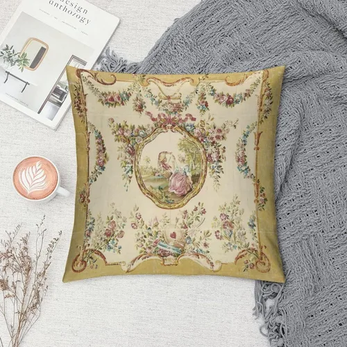 Vista 6 de Funda de almohada cuadrada y acogedora para escuela francesa del siglo XIX, decoración del hogar, para sala de estar, sofá, cojín de coche, 18 x 18