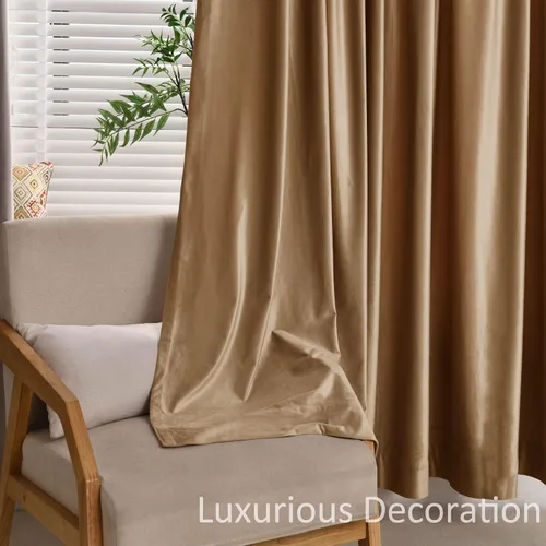 Vista 8 de Fcosie Cortinas de terciopelo marrón tabaco de 120 pulgadas de largo, panel de cortina con ojales en la parte superior, cortinas de oscurecimiento