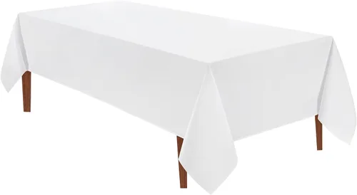Vista 11 de VidaFete - 1 paquete de mantel cuadrado de 52 x 52 pulgadas, manteles resistentes a las manchas y arrugas, de poliéster, para mesa de comedor