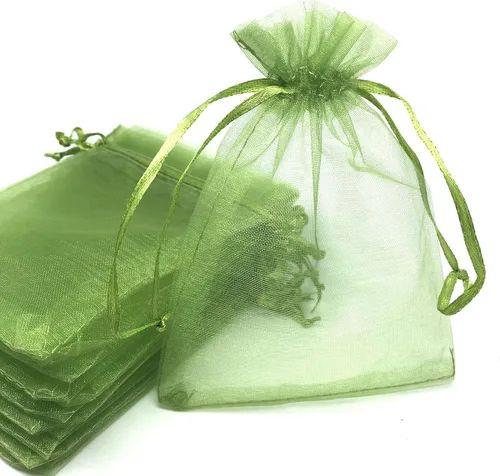 Vista 13 de Bolsas de regalo de organza con cordón, para recuerdos de boda, dulces, 100 unidades de 10 x 15 cm