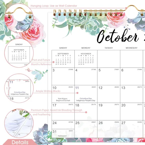 Vista 4 de Calendario de pared 2027, calendario 2027, enero 2027 - diciembre 2027, 11