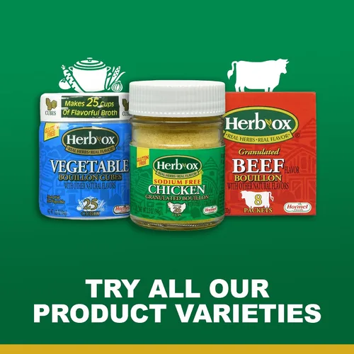 Vista 7 de Herb-ox Caldo instantáneo y condimento de ternera, sin sodio, 8 unidades (paquete de 12)