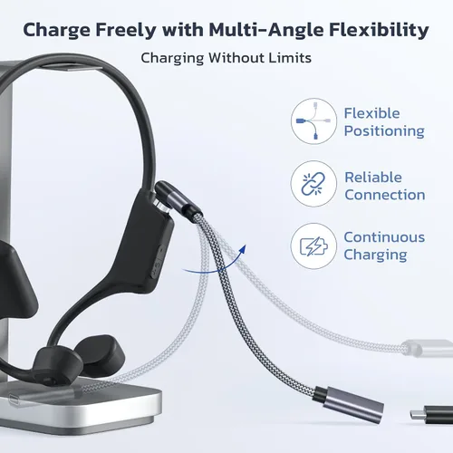 Vista 10 de RUXELY Adaptador de cable de carga de auriculares USB C a Shokz, 2
