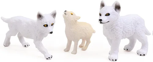 Vista 3 de RESTCLOUD Conjunto de 8 figuras de juguete de lobo de lobos y animales