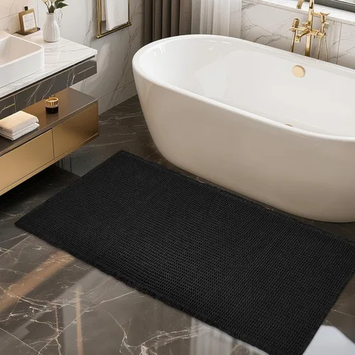 Vista 24 de ZALL - Tapete de baño de punto gofre beige, súper absorbente, antideslizante, largo, color crema, 24 x 72 pulgadas, lavable a máquina, ultra suave