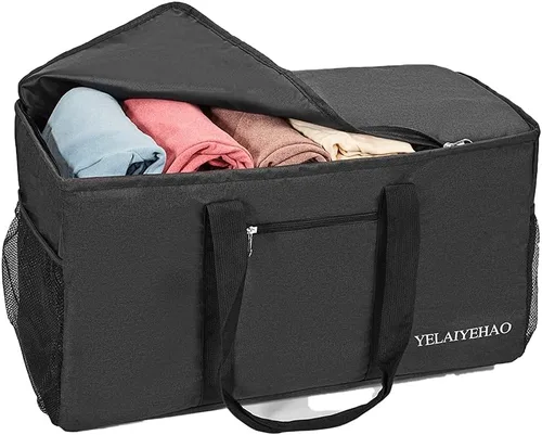 Vista 6 de YELAIYEHAO Bolsa de mano grande con tapa, plegable plegable