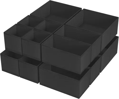 Vista 20 de Criusia Organizador de cajones de ropa, paquete de 8 organizadores de cajones para ropa interior, caja de almacenamiento de tela plegable