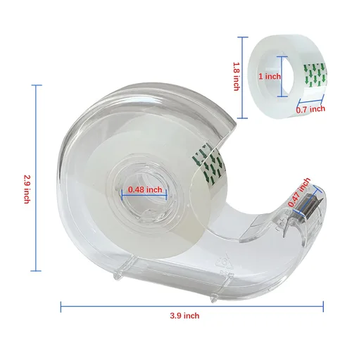 Vista 2 de Cinta transparente de oficina con dispensador de fácil corte y diseño recargable, 3/4 pulgadas de ancho, paquete de 16 rollos Adhesivo fuerte