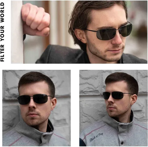 Vista 4 de JIM HALO Gafas de sol deportivas para hombres y mujeres marco sin montura TR90 para correr pescar ciclismo conducir