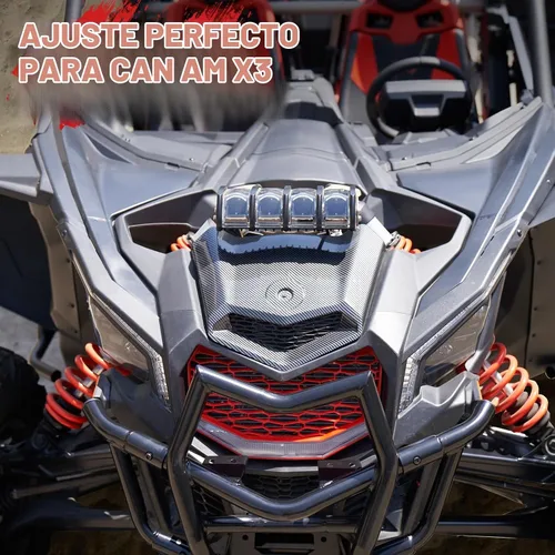 Vista 4 de A & UTV PRO Cuchara de capó Turbo con patrón de fibra de carbono para Can-Am Maverick X3 XDS XRS MAX Turbo R 2017-2024 2025, accesorios de kit